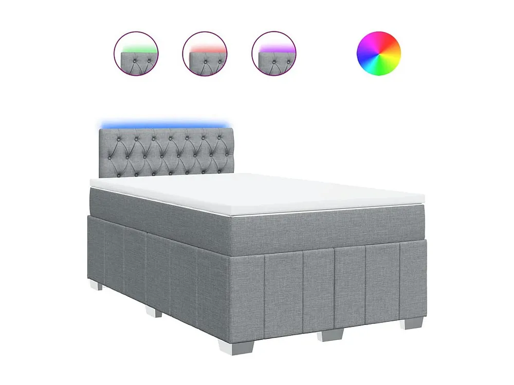 Ergonômico Cama com molas/colchão 120x200 cm tecido cinza-claro