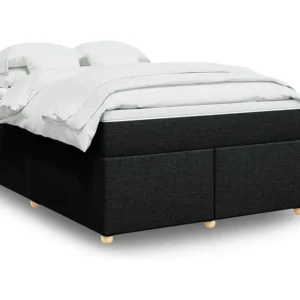Ergonômico Cama com molas/colchão 140x200 cm tecido preto