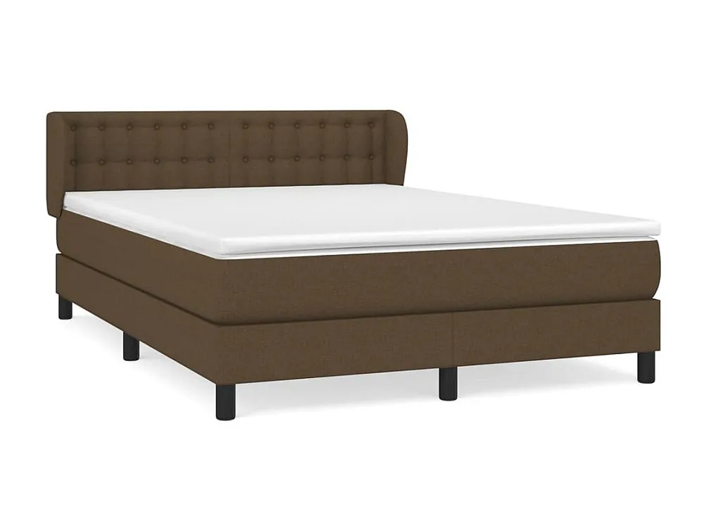 Ergonômico Cama com molas/colchão 140x200 cm tecido castanho-escuro