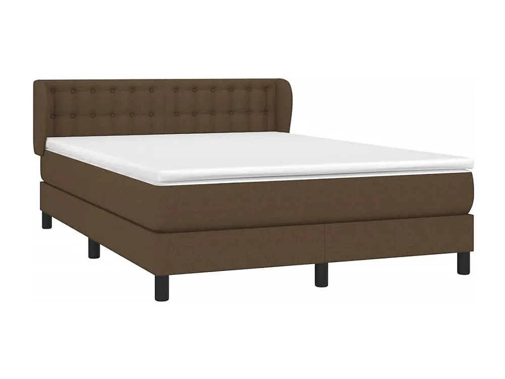 Ergonômico Cama com molas/colchão 140x200 cm tecido castanho-escuro