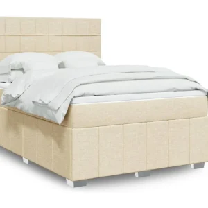 Ergonômico Cama com molas/colchão 140x200 cm tecido cor creme