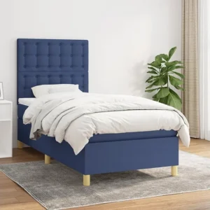 Ergonômico Cama com molas/colchão 80x200 cm tecido azul