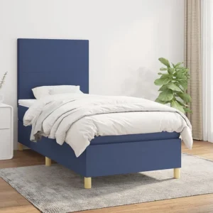 Ergonômico Cama com molas/colchão 90x190 cm tecido azul
