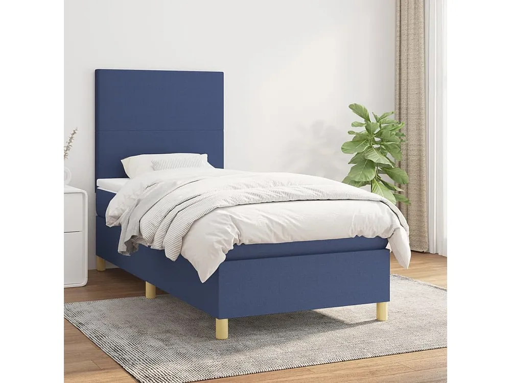 Ergonômico Cama com molas/colchão 90x190 cm tecido azul