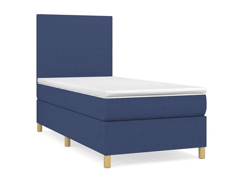 Ergonômico Cama com molas/colchão 90x190 cm tecido azul