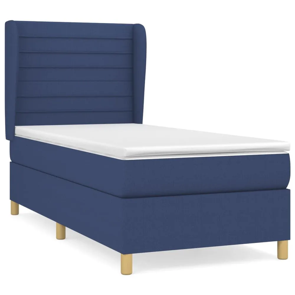 Ergonômico Cama com molasemcolchão 80x200 cm tecido azul