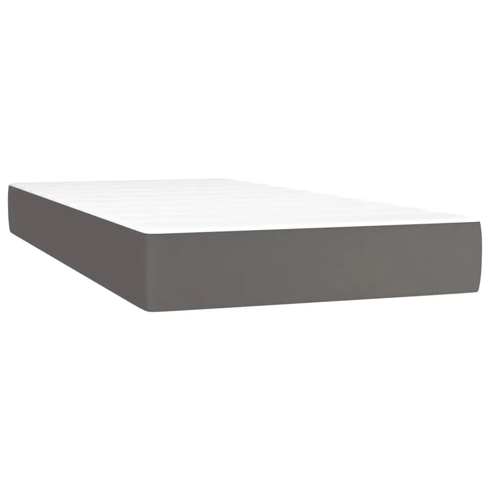 Ergonômico Colchão de molas ensacadas 100x200x20 cm couro artificial cinza