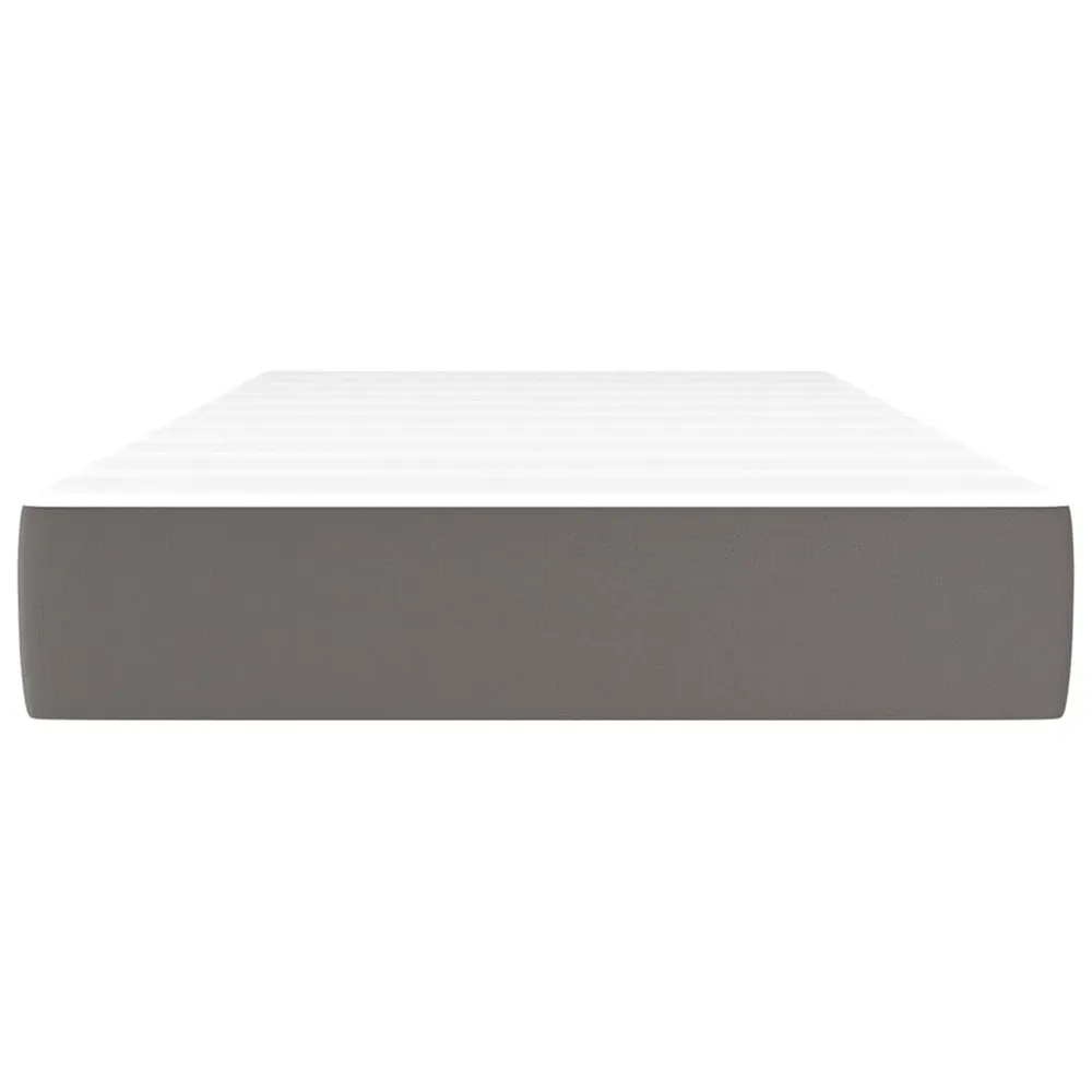 Ergonômico Colchão de molas ensacadas 100x200x20 cm couro artificial cinza
