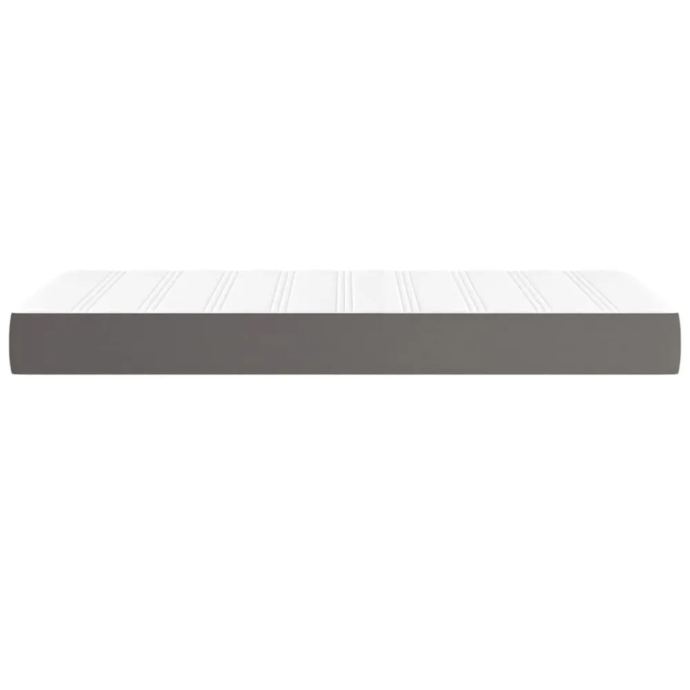 Ergonômico Colchão de molas ensacadas 100x200x20 cm couro artificial cinza