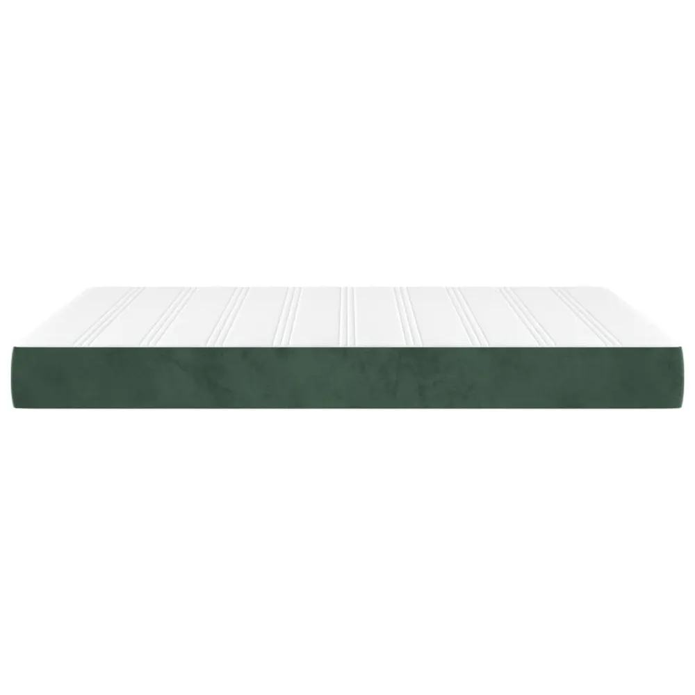 Ergonômico Colchão de molas ensacadas 140x200x20 cm veludo verde-escuro