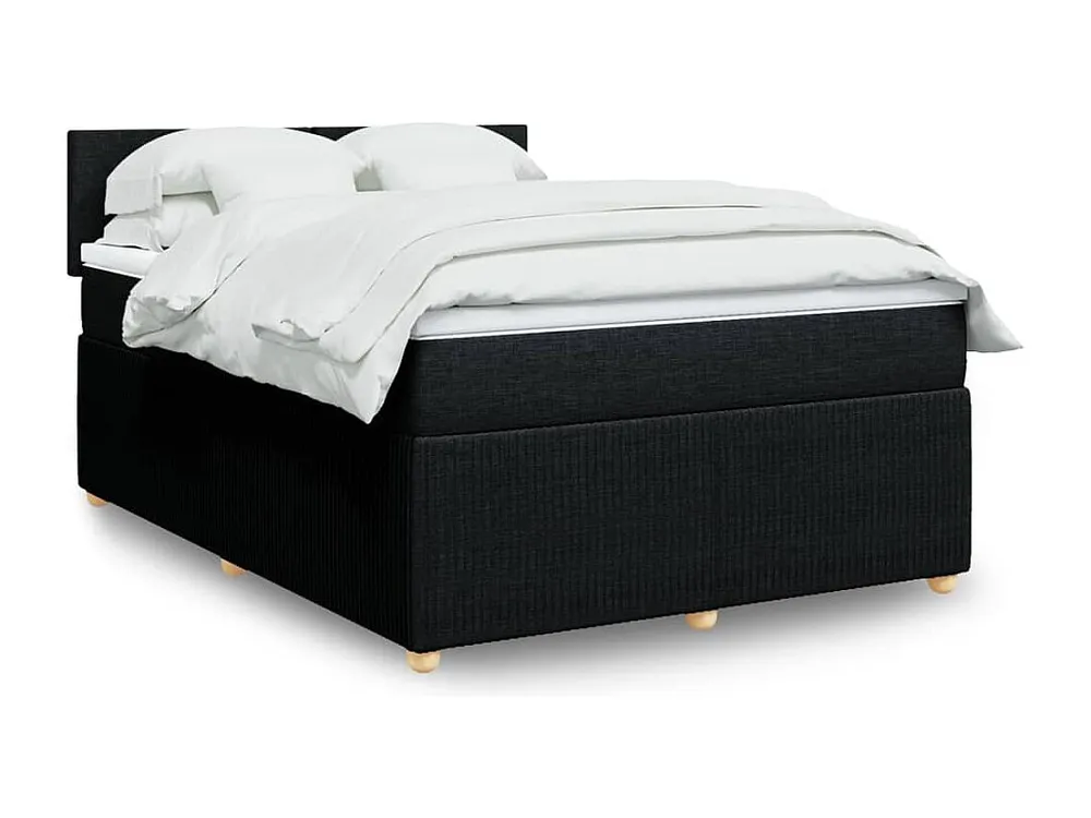 Guarda-Roupa Espelhado Cama com molas/colchão 140x190 cm tecido preto