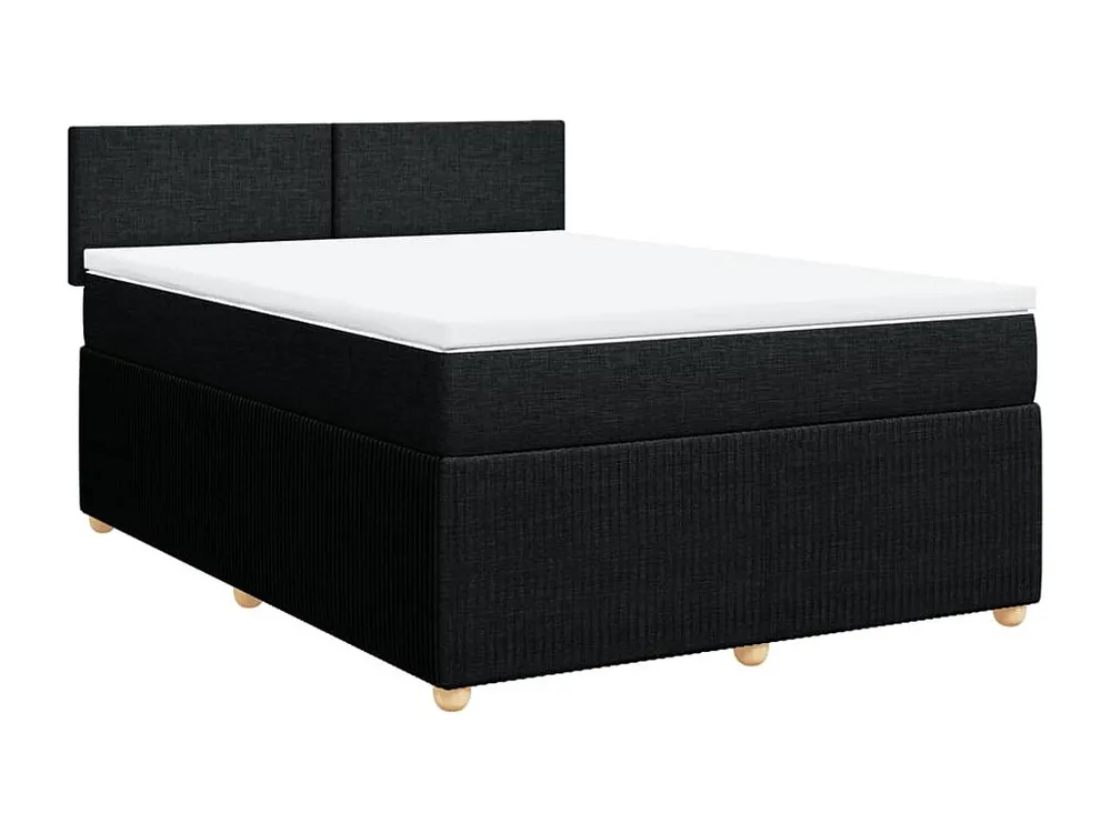 Guarda-Roupa Espelhado Cama com molas/colchão 140x190 cm tecido preto