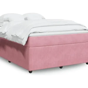 Guarda-Roupa Espelhado Cama com molas/colchão 140x200 cm veludo rosa