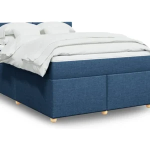 Guarda-Roupa Espelhado Cama com molas/colchão 140x200 cm tecido azul