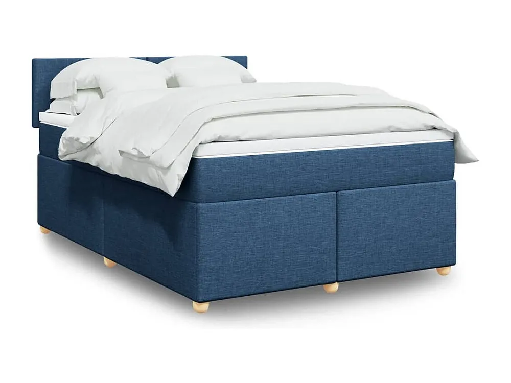 Guarda-Roupa Espelhado Cama com molas/colchão 140x200 cm tecido azul