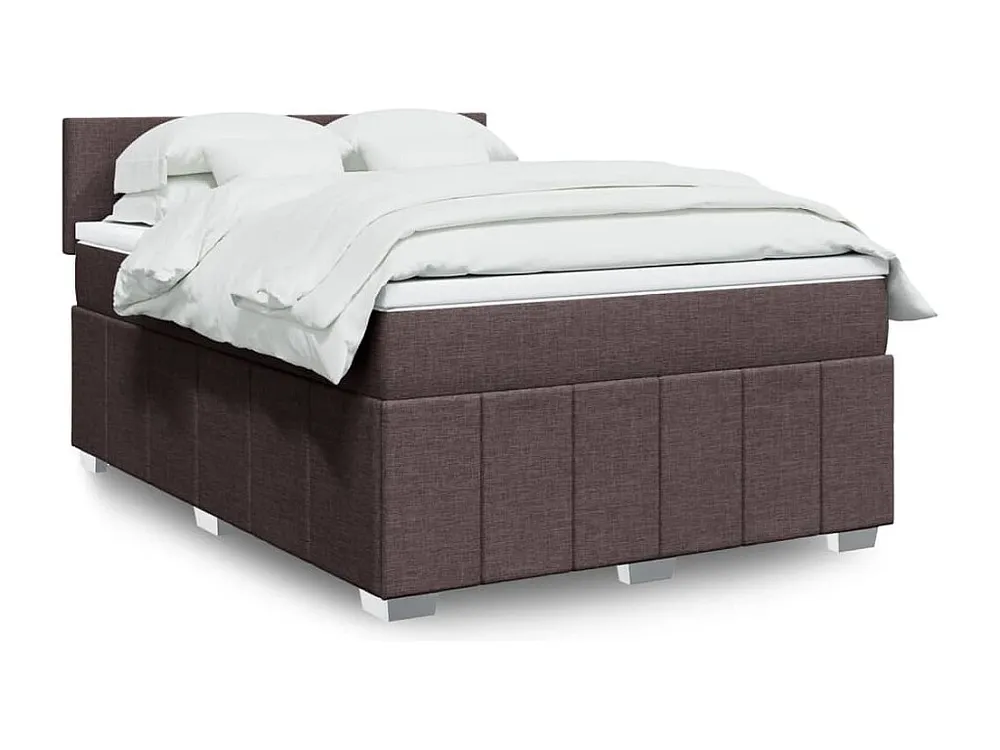 Guarda-Roupa Espelhado Cama com molas/colchão 140x200 cm tecido castanho-escuro