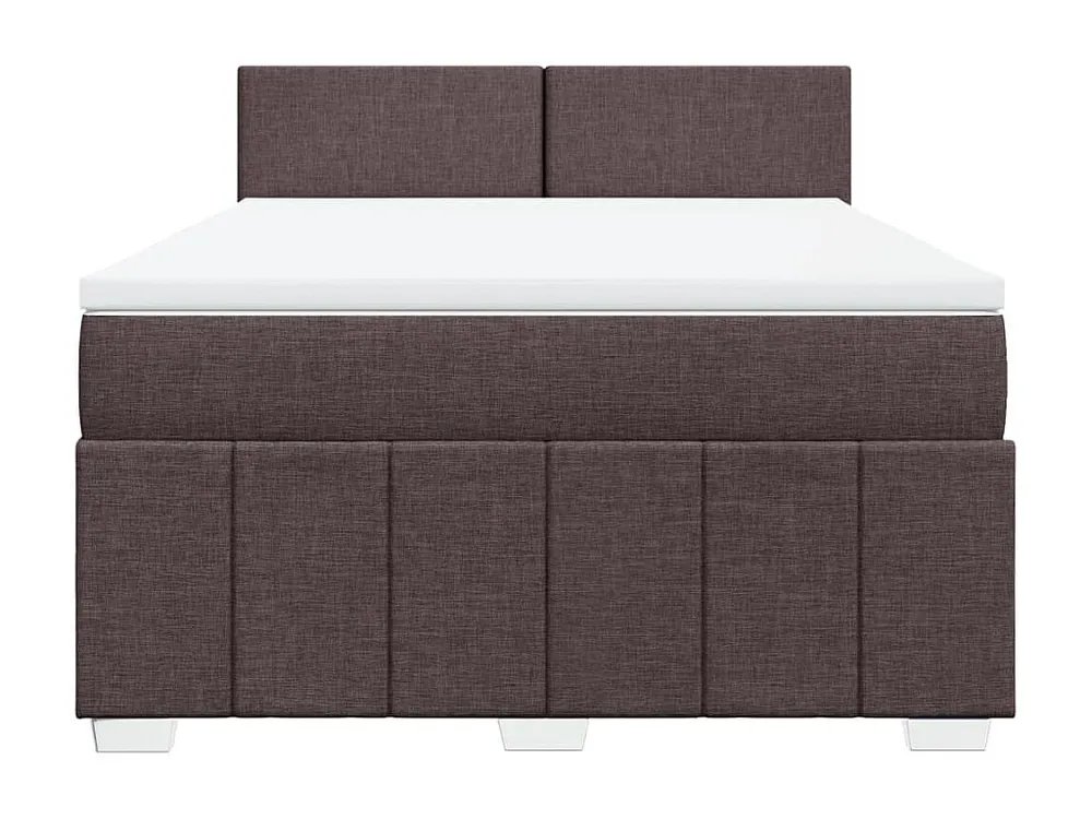 Guarda-Roupa Espelhado Cama com molas/colchão 140x200 cm tecido castanho-escuro