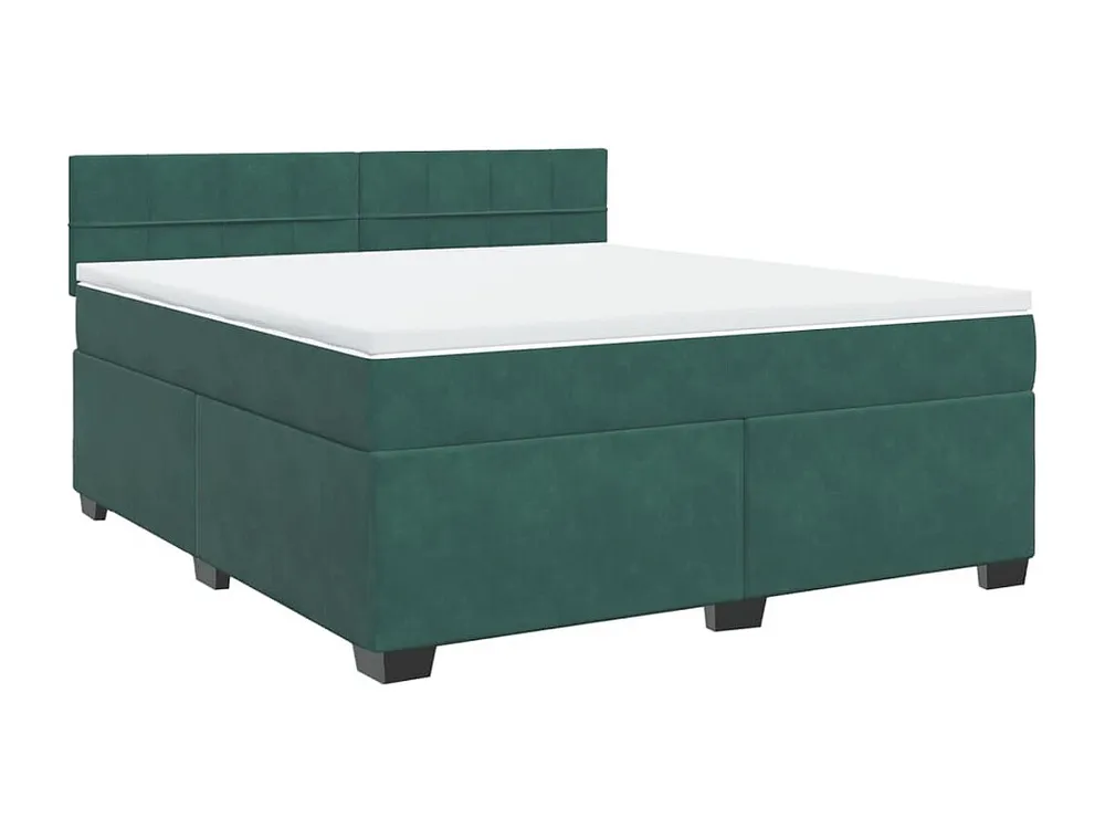 Guarda-Roupa Espelhado Cama com molas/colchão 180x200 cm veludo verde-escuro