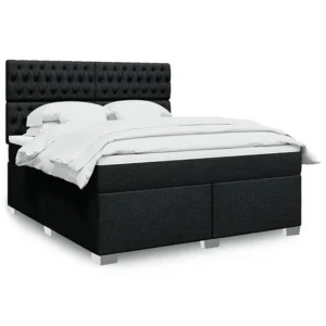 Guarda-Roupa Espelhado Cama com molas/colchão 180x200 cm tecido preto