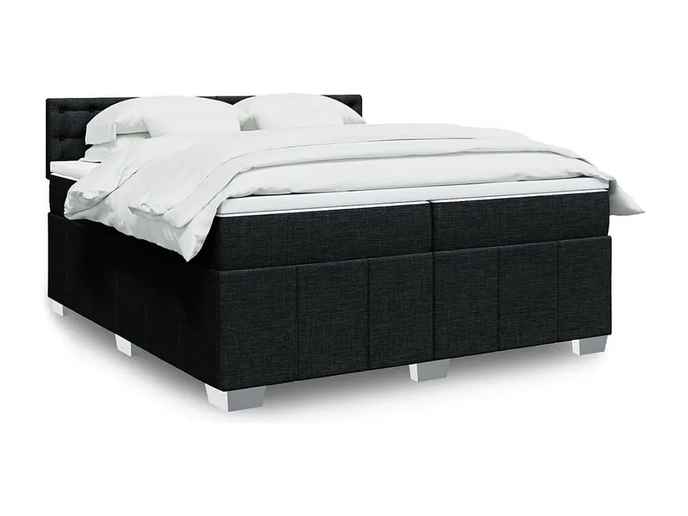 Guarda-Roupa Espelhado Cama com molas/colchão 200x200 cm tecido preto