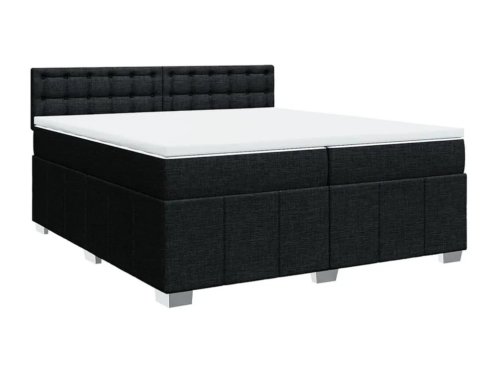 Guarda-Roupa Espelhado Cama com molas/colchão 200x200 cm tecido preto