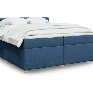 Guarda-Roupa Espelhado Cama com molas/colchão 200x200 cm tecido azul