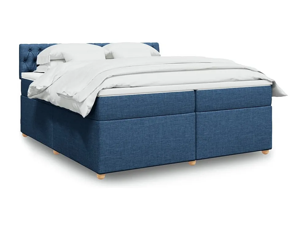 Guarda-Roupa Espelhado Cama com molas/colchão 200x200 cm tecido azul