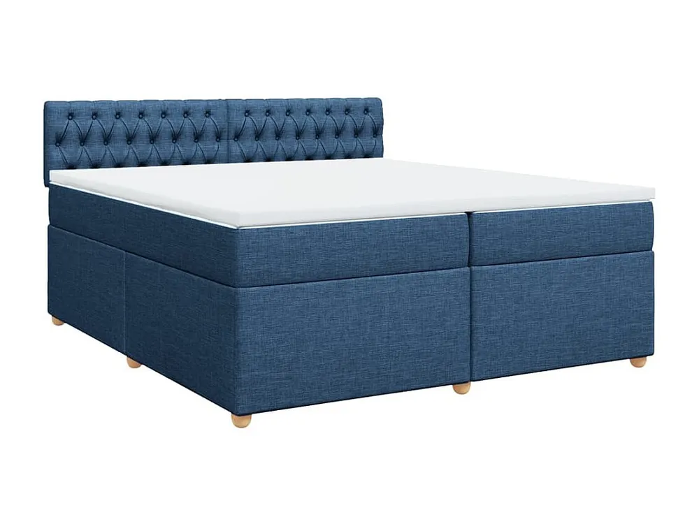 Guarda-Roupa Espelhado Cama com molas/colchão 200x200 cm tecido azul