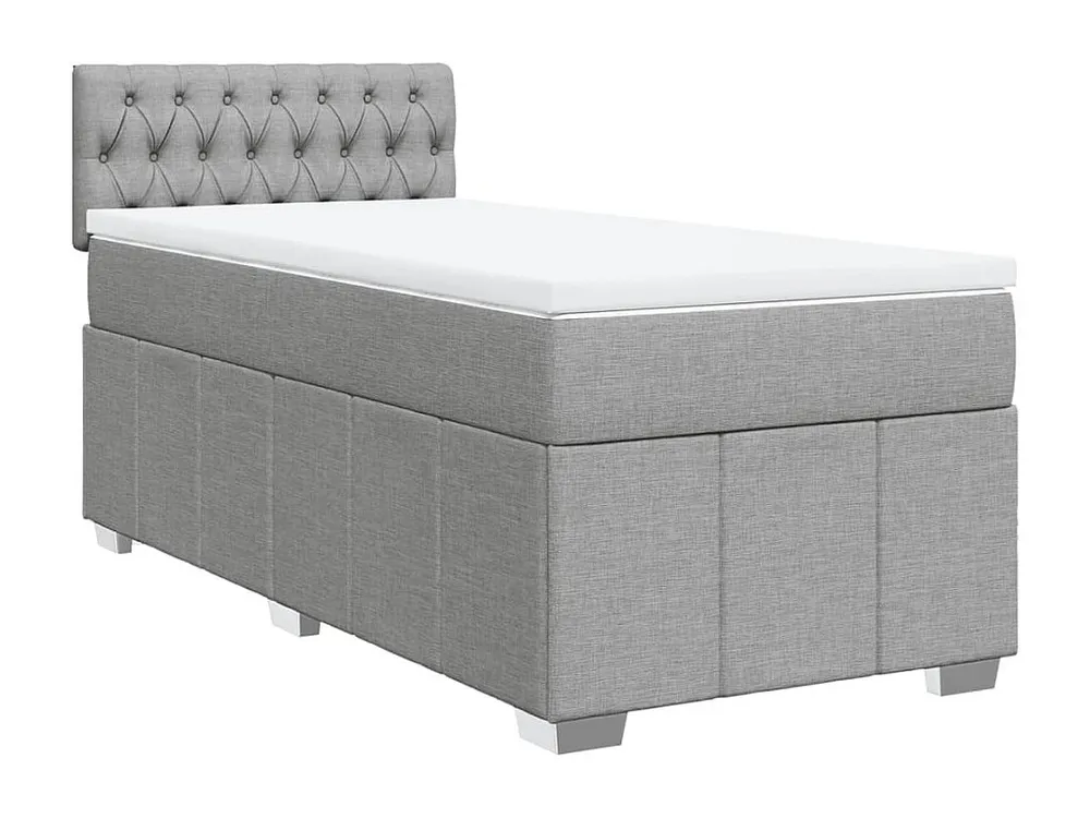 Guarda-Roupa Espelhado Cama com molas/colchão 90x200 cm tecido cinza-claro