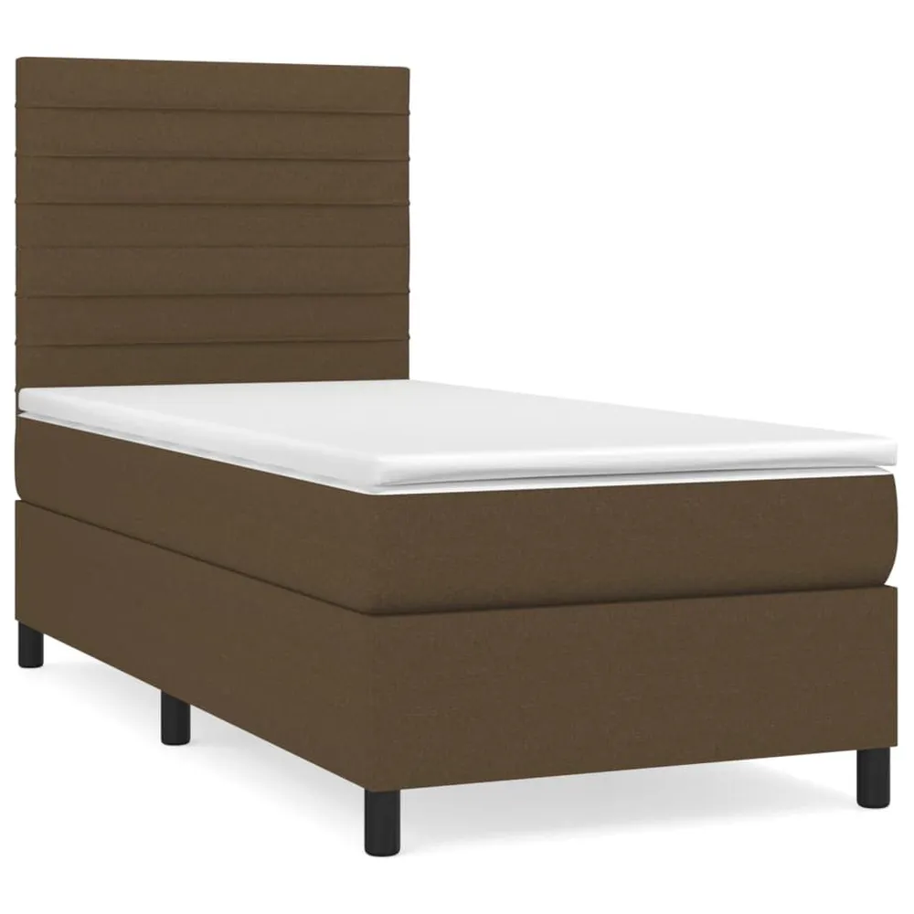 Guarda-Roupa Espelhado Cama com molasemcolchão 100x200 cm tecido castanho-escuro