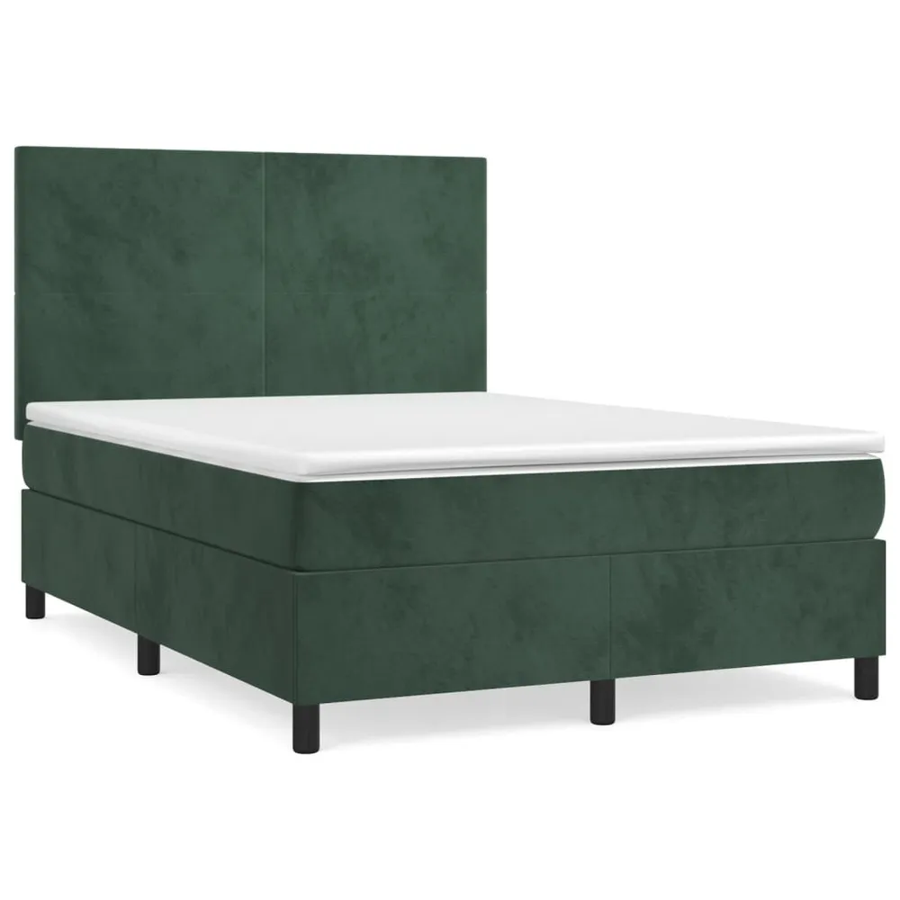 Guarda-Roupa Espelhado Cama com molasemcolchão 140x190 cm veludo verde-escuro