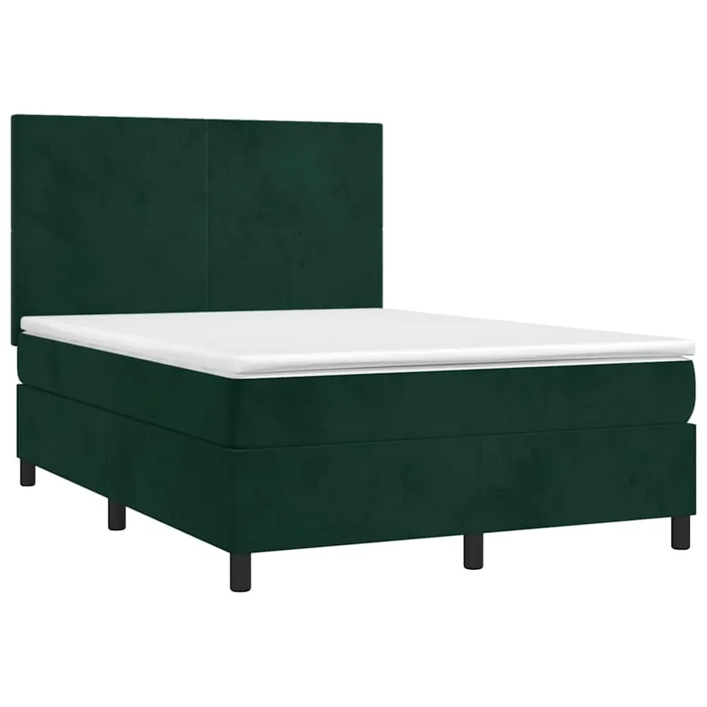 Guarda-Roupa Espelhado Cama com molasemcolchão 140x190 cm veludo verde-escuro