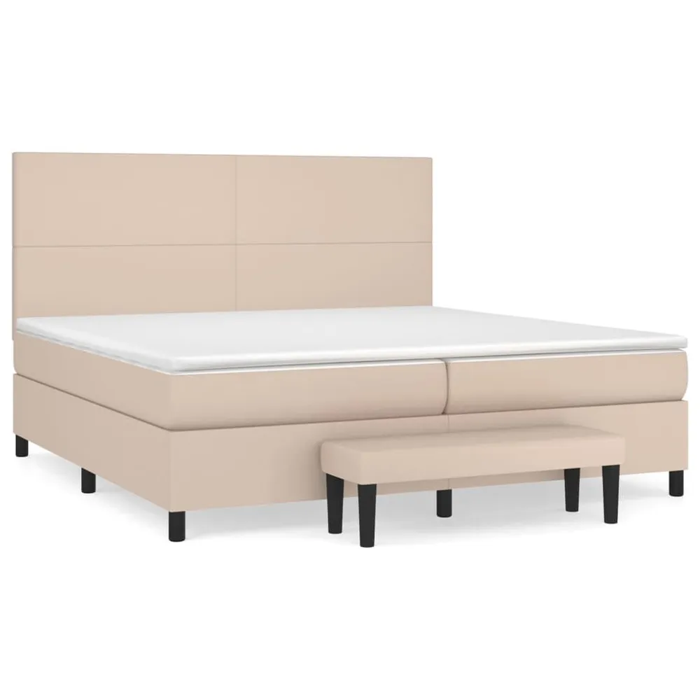 Guarda-Roupa Espelhado Cama com molasemcolchão 200x200 cm couro artificial cappuccino