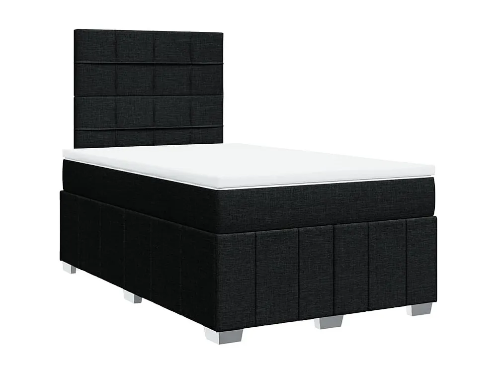 Mesa de Cabeceira Cama com molas/colchão 120x200 cm tecido preto