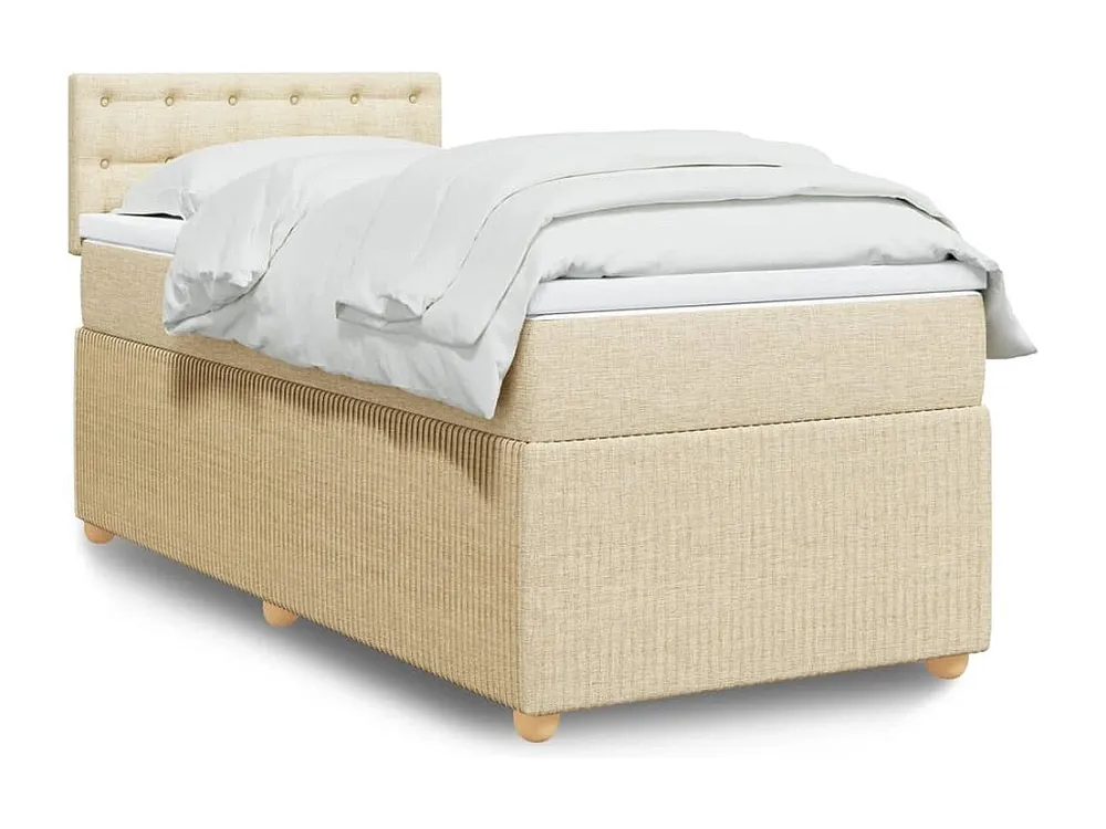 Mesa de Cabeceira Cama com molas/colchão 80x200 cm tecido cor crème