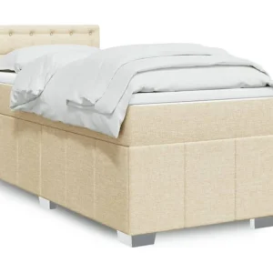 Mesa de Cabeceira Cama com molas/colchão 90x200 cm tecido cor crème