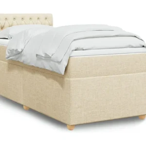 Mesa de Cabeceira Cama com molas/colchão 90x200 cm tecido cor crème