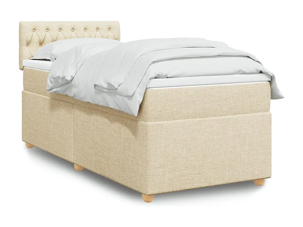 Mesa de Cabeceira Cama com molas/colchão 90x200 cm tecido cor crème