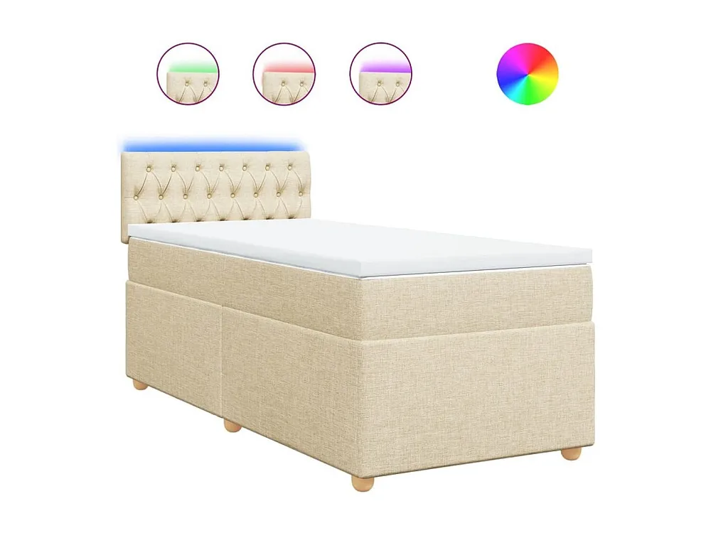 Mesa de Cabeceira Cama com molas/colchão 90x200 cm tecido cor crème