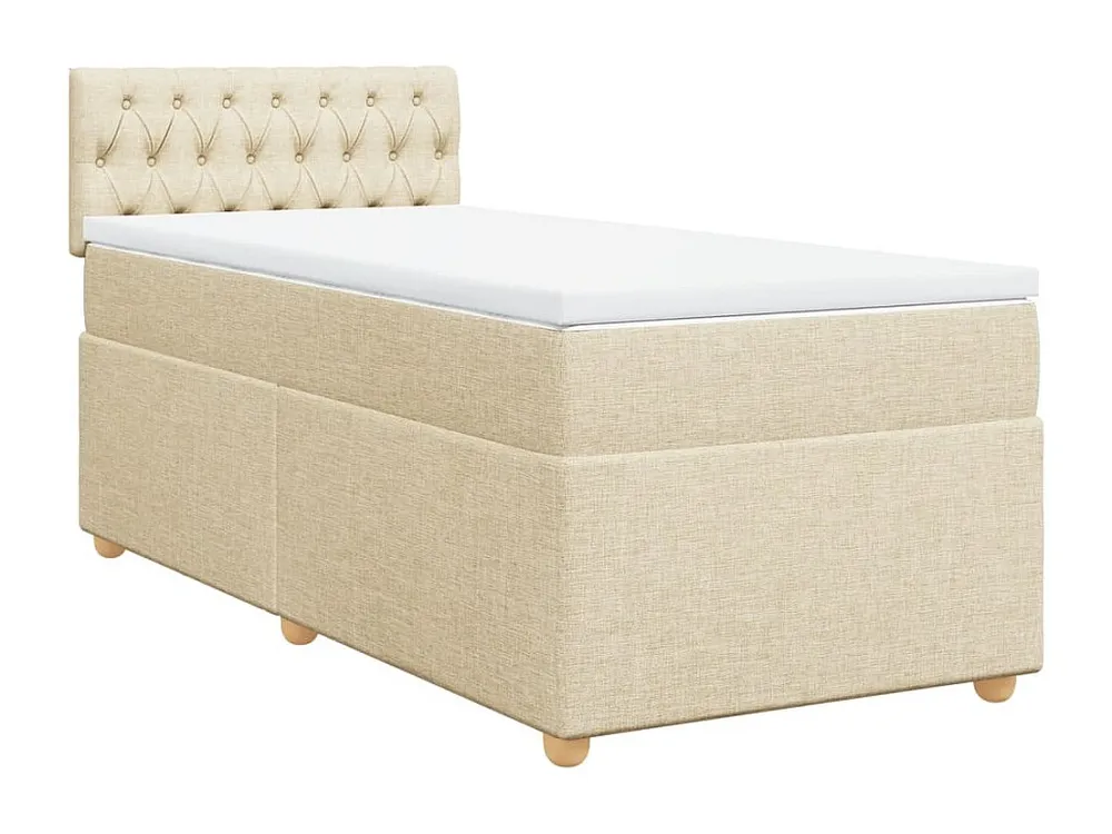 Mesa de Cabeceira Cama com molas/colchão 90x200 cm tecido cor crème