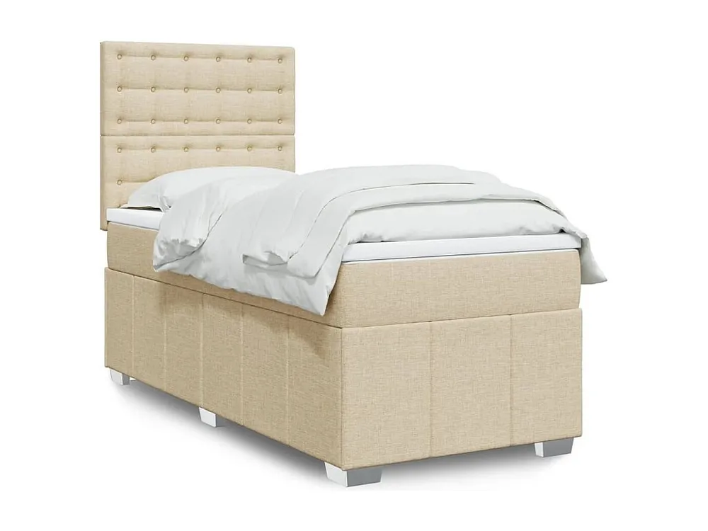 Mesa de Cabeceira Cama com molas/colchão 90x200 cm tecido cor crème