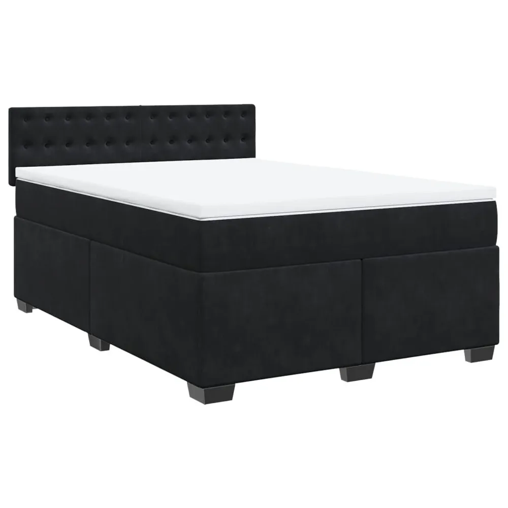 Mesa de Cabeceira Cama com molasemcolchão 140x200 cm veludo preto