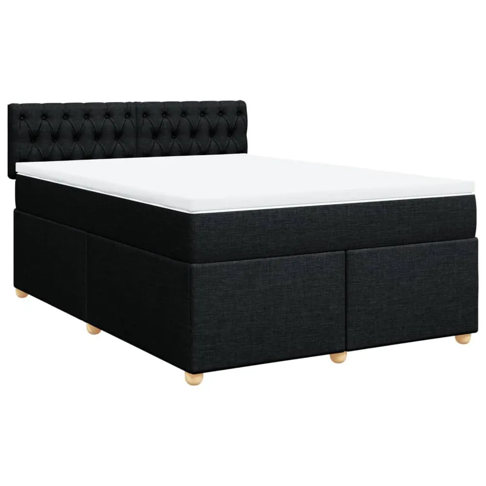 Mesa de Cabeceira Cama com molasemcolchão 140x200 cm tecido preto