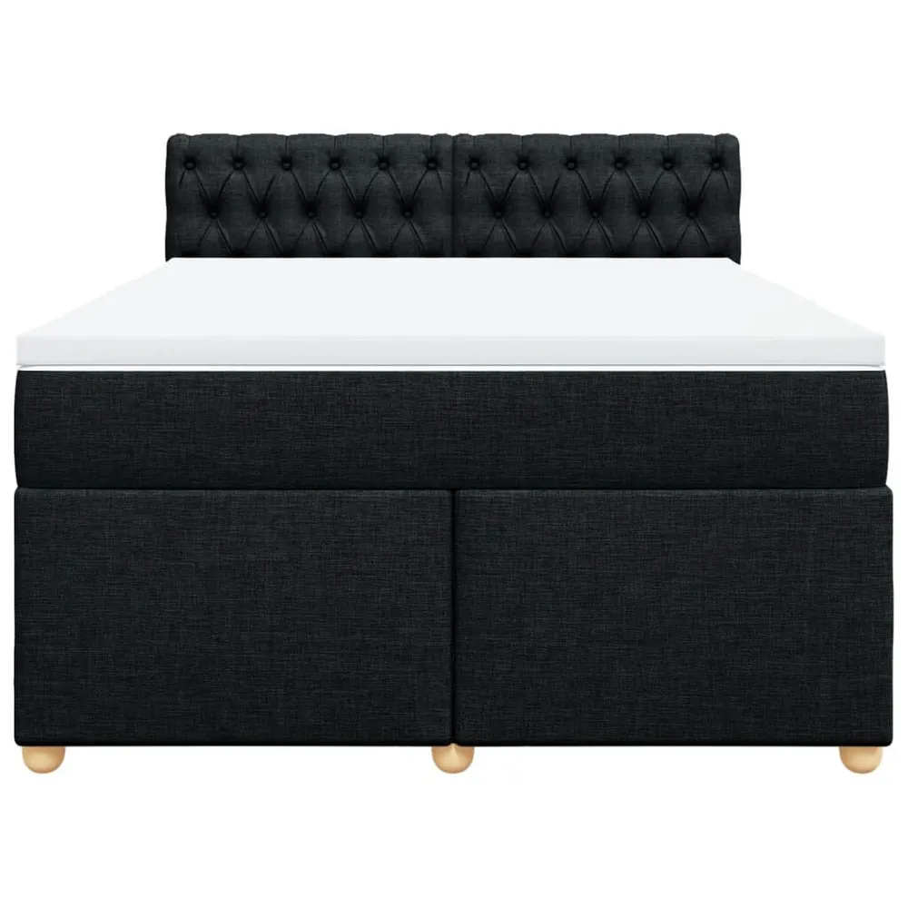 Mesa de Cabeceira Cama com molasemcolchão 140x200 cm tecido preto