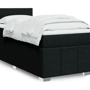 Premium Cama com molas/colchão 100x200 cm tecido preto