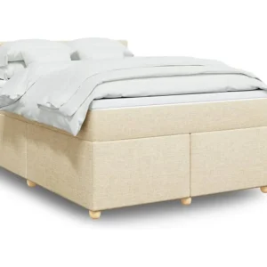 Premium Cama com molas/colchão 140x200 cm tecido cor creme