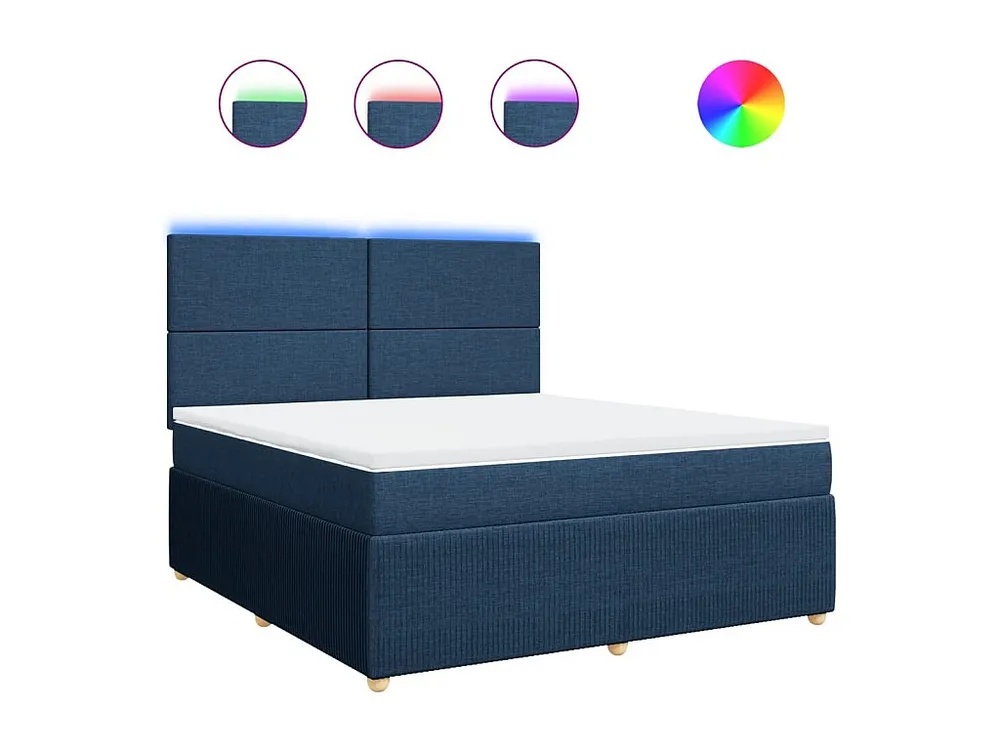 Premium Cama com molas/colchão 180x200 cm tecido azul
