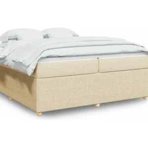 Premium Cama com molas/colchão 200x200 cm tecido cor creme