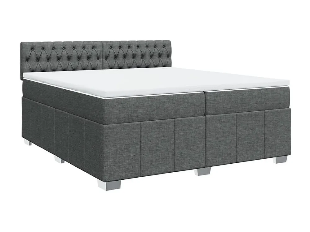 Premium Cama com molas/colchão 200x200 cm tecido cinzento-escuro
