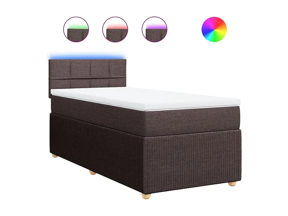 Premium Cama com molas/colchão 90x190 cm tecido castanho-escuro